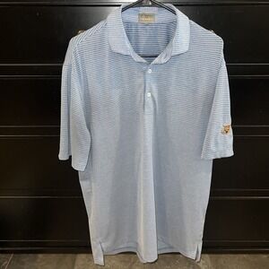 FENNEC Highly Evolved Men's Golf Polo‎ Blue/White Striped Medium